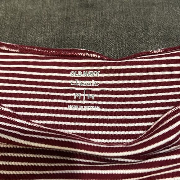 Old Navy Top-Maroon and White Striped-Medium - Picture 3 of 4